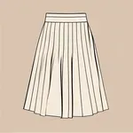 knee-length pleated skirt in a neutral beige tone image